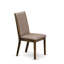 Ensemble de salle à manger 7 pièces composé d'une table de salle à manger rectangulaire en bois rustique et de 6 chaises rembourrées en tissu kaki foncé, jacobin vieilli-463974121-463974118-463974114