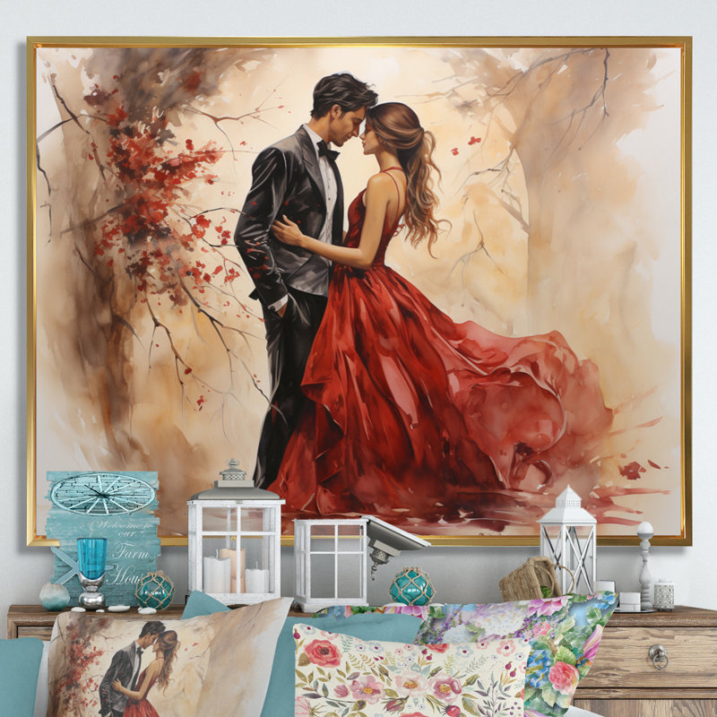 Mariage, mariage éternel, art mural romantique, H 30 po x l 40 po x P 1,5 po, Cadre flottant doré