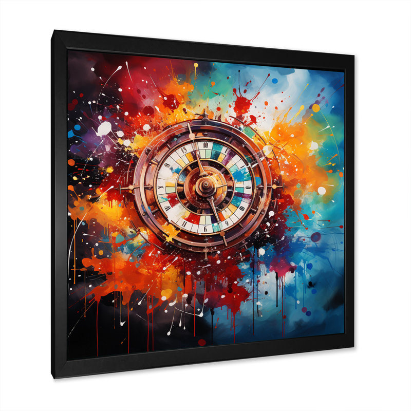 «Casino Royale Roulette V» - impression, H 24 po x l 24 po x P 1 po, Cadre photo noir