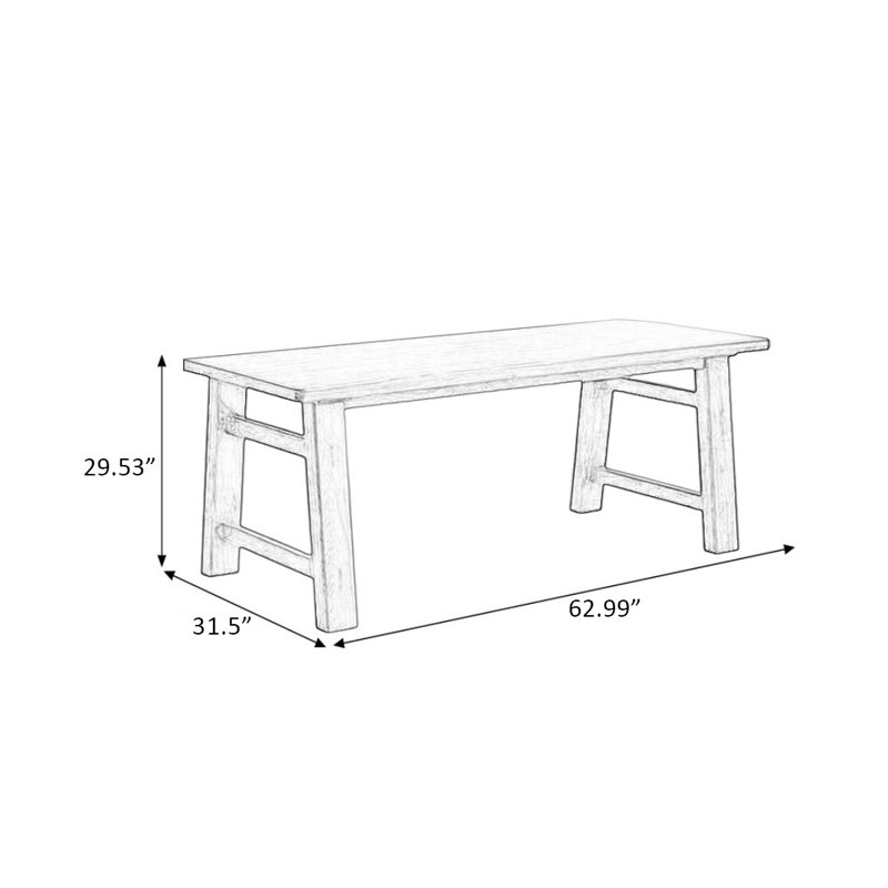 Table de salle à manger Retro, H 29,53 po x L 62,99 po x l 31,5 po