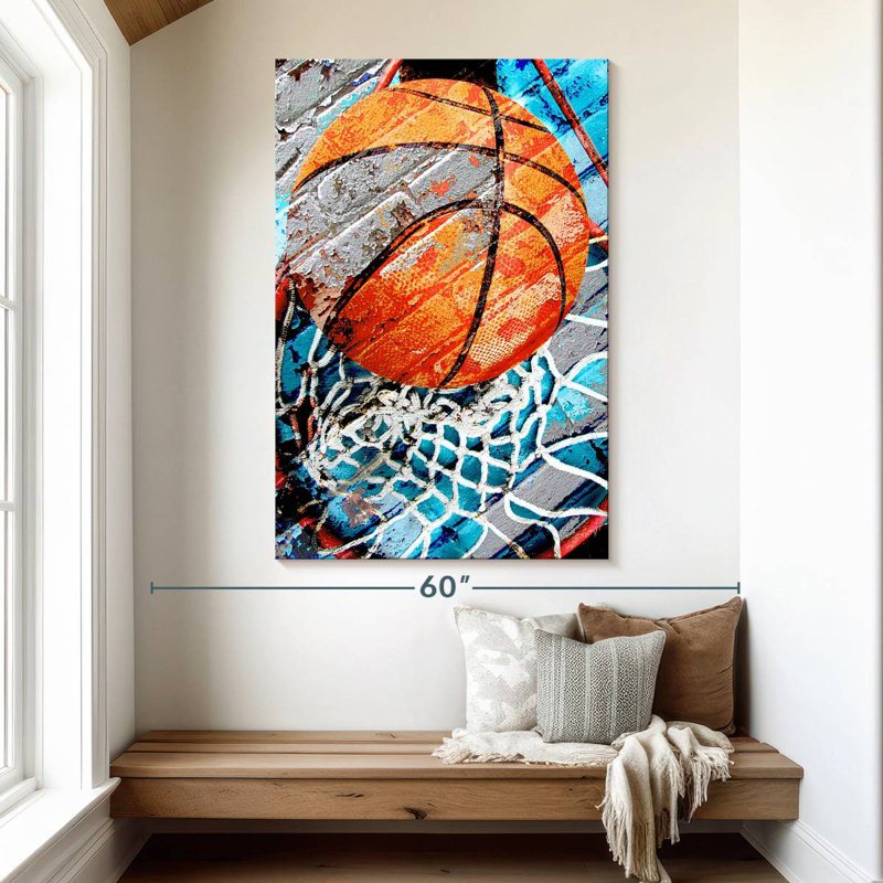 Anneau de basketball Sirci - grunge, H 51 po x l 34 po