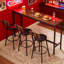 Ensemble de table de bar et de chaises pour 3, ensemble de table de salle à manger 4 pièces avec 3 tabourets de bar rembourrés en polyuréthane, ensemble de table de bar