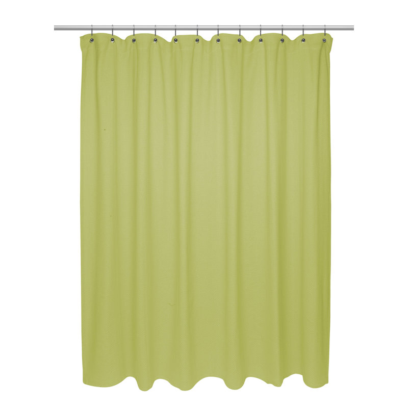 Rideau de douche simple 100% coton Waukegan, H 84 po x l 72 po, Lin foncé