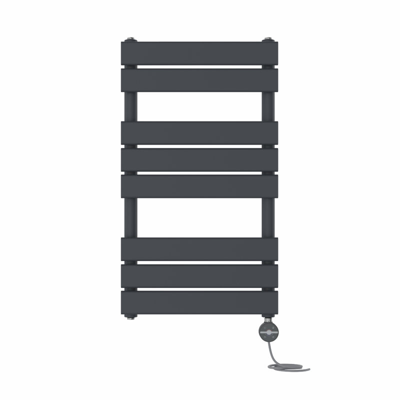 Flat Panel Towel Rail Heated Towel Rails, Anthracite, 80cm H x 45cm W x 6.2cm D