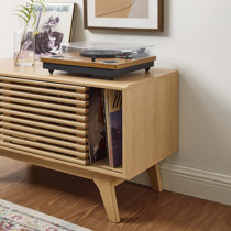 Liam Record Storage Stand Black George Oliver Color: Walnut