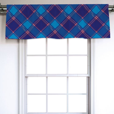 Sateen Geometric Ruffled Window Valance
