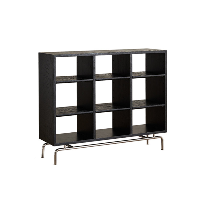 Vintage Large Capacity Storage Accent Cabinet Bookcase, Black
