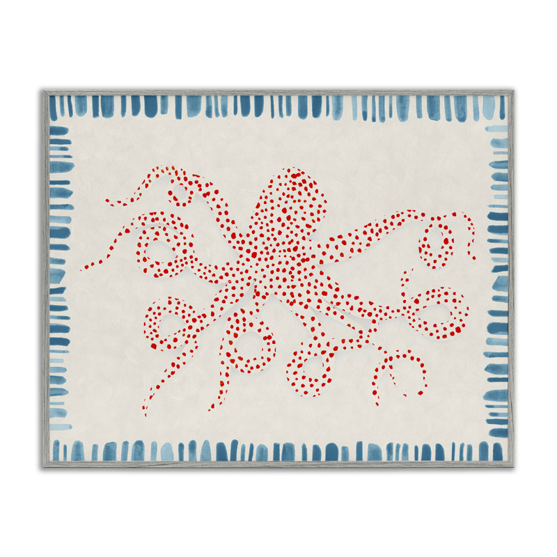 Giclée encadrée de pieuvre pointillée, design par Hannah Dawson, Estampe numérique Farmhouse, H 11 po x l 14 po