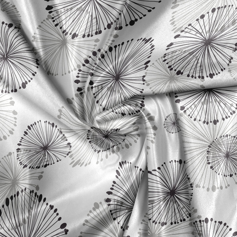 Rustic curtain, dandelion motif, dried rose