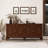 Mid Century Modern Sideboard With Symmetrical Geometric Accent Doors-11968871