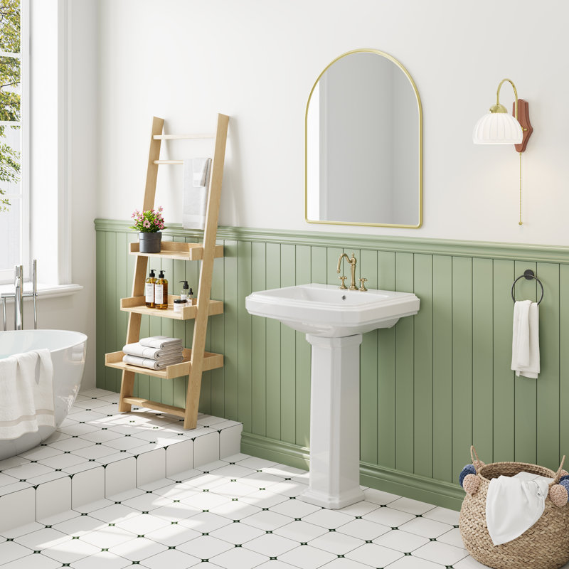 Lavabo de salle de bain rectangulaire en céramique blanche à cuve simple avec drain de débordement MiraForm l 23,06 po x P 18,50 po