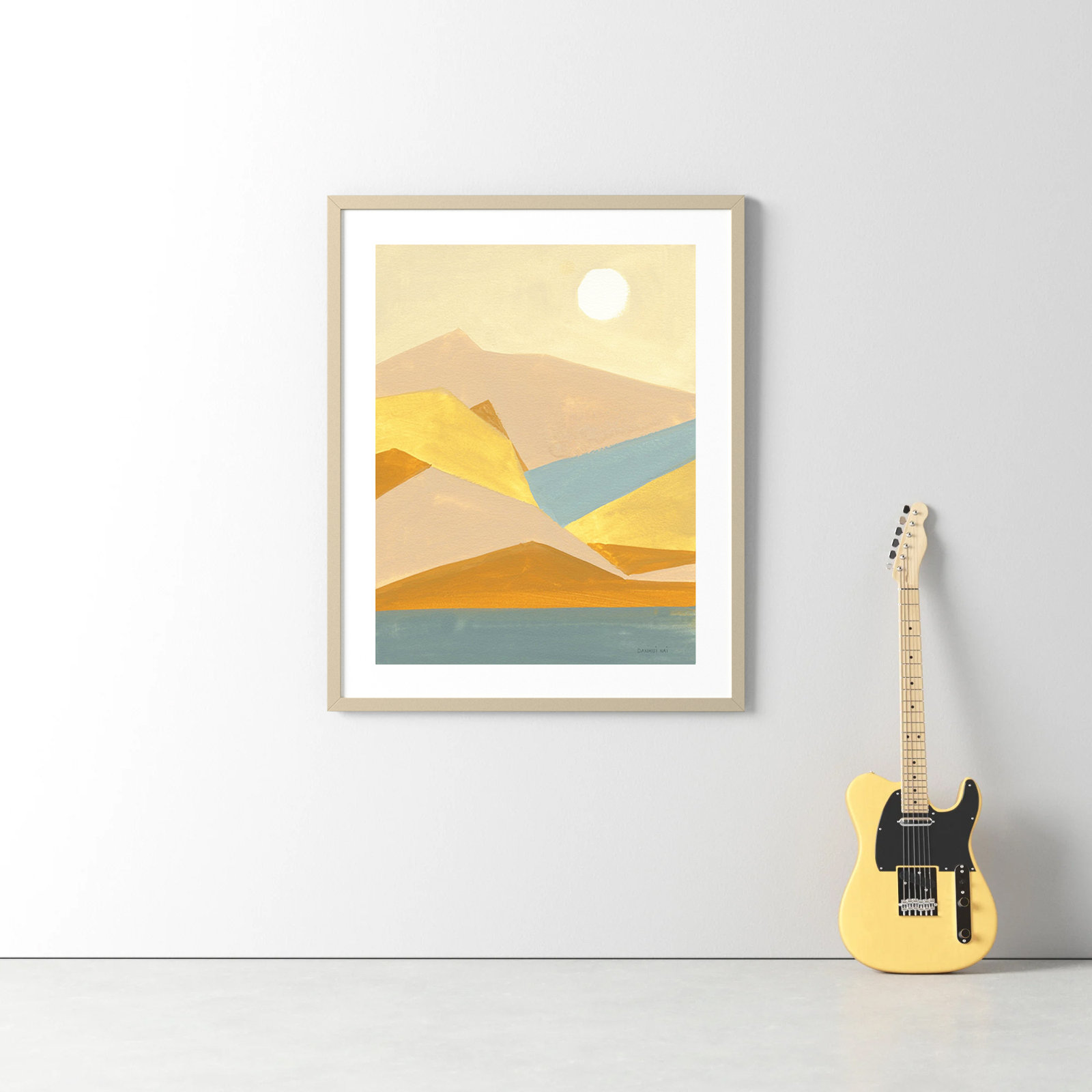 Retro Abstract I Southwest Mountains Print, 26.38" H x 21.38" W x 0.88" D, Brown Framed Paper