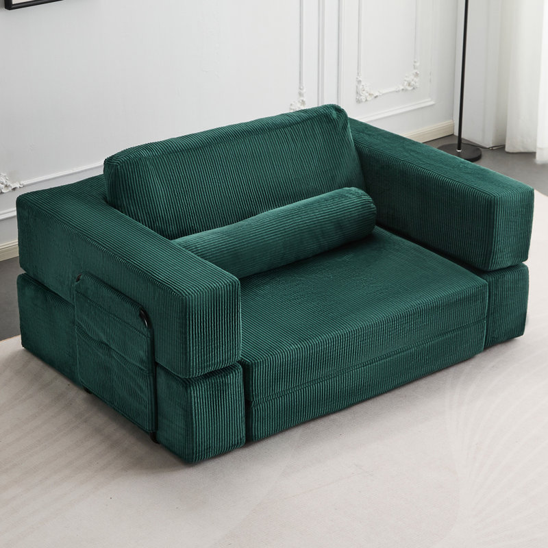 Canapé modulaire pliable Castle, canapé créatif avec siège latéral pour la chambre à coucher du salon, GREEN