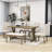 Tunnelhill 6-Piece Dining Set, Spacious Table with 4 Cushioned Chairs and Comfortable Bench-1562061925