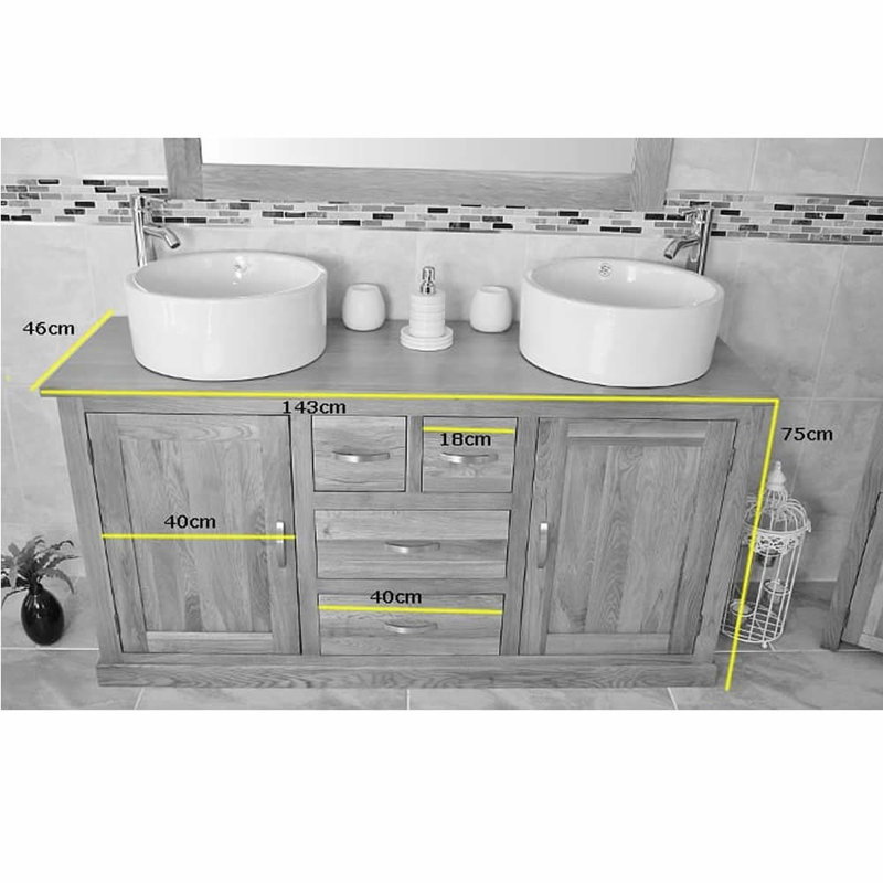 Engel Solid Oak 143mm Free-Standing Vanity Unit