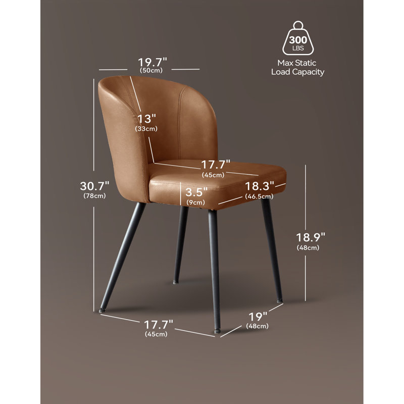 Chaises de salle à manger rembourrées modernes en similicuir (ensemble de 2), Vert, 2