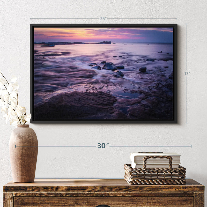 «Lake Superior Sunset Shore», reproduction sur toile, H 17 po x l 25 po