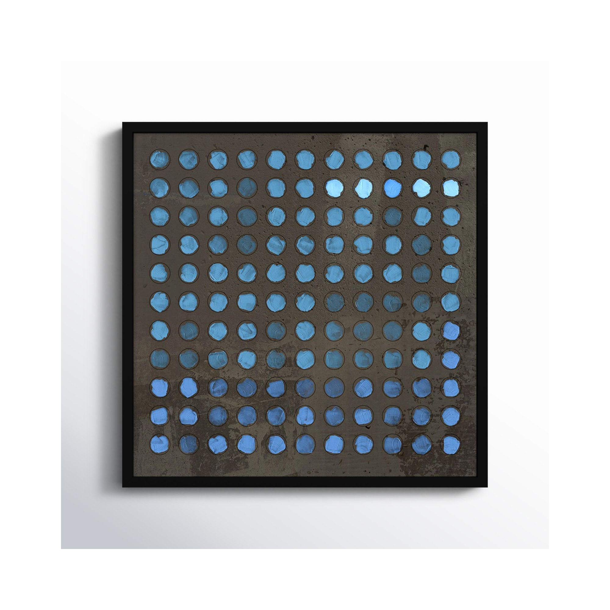 Squared Circles 5 by Jacques Pilon, 16" H x 16" W x 1.25" D, Black