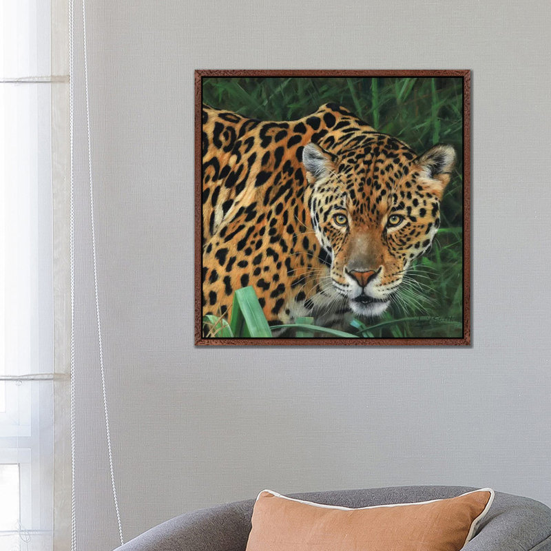 Jaguar Big Cat II by David Stribbling - Gallery-Wrapped Canvas Giclée on Canvas, Classic Wood Framed, 45.72 cm H x 45.72 cm W