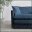 Fauteuil à accoudoirs simple moderne en chenille bleu avec coussin décoratif - Fauteuil de lecture rembourré pour le salon Chambre à coucher-2070092137
