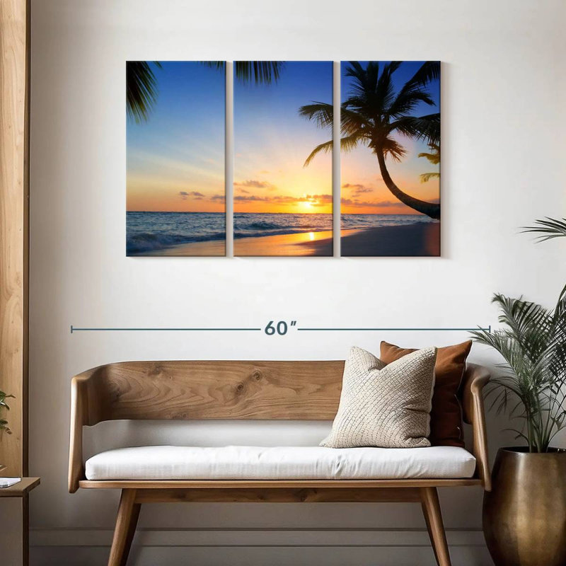 Vue sur la plage tropicale Gillard, H 28 po x l 45 po