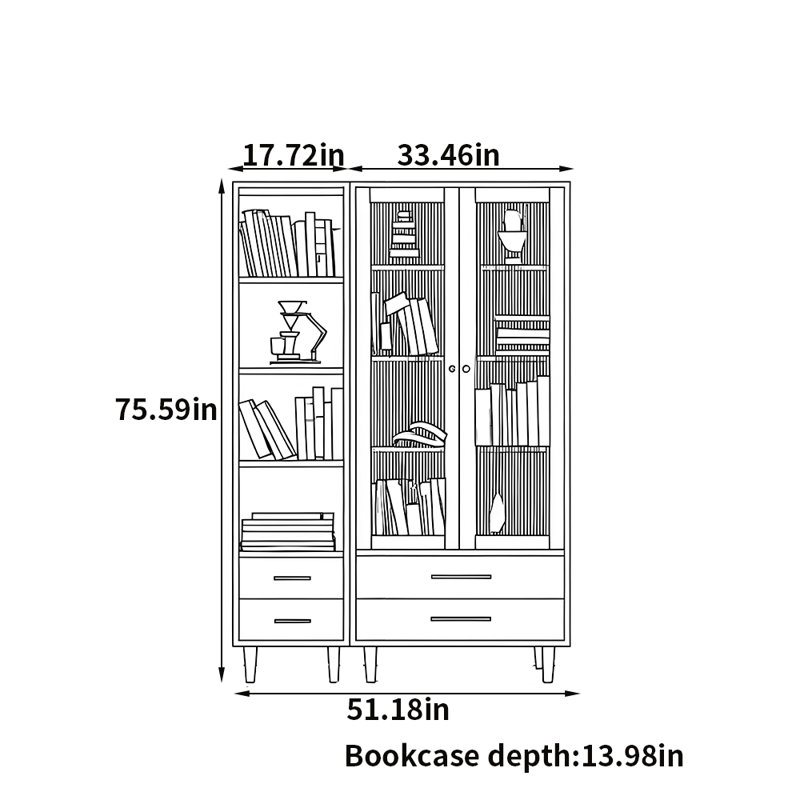 Bibliothèque en bois massif