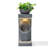 Abdulameer 32''H Gray Resin Column Outdoor Fountain with Built-In Planter and LED Light