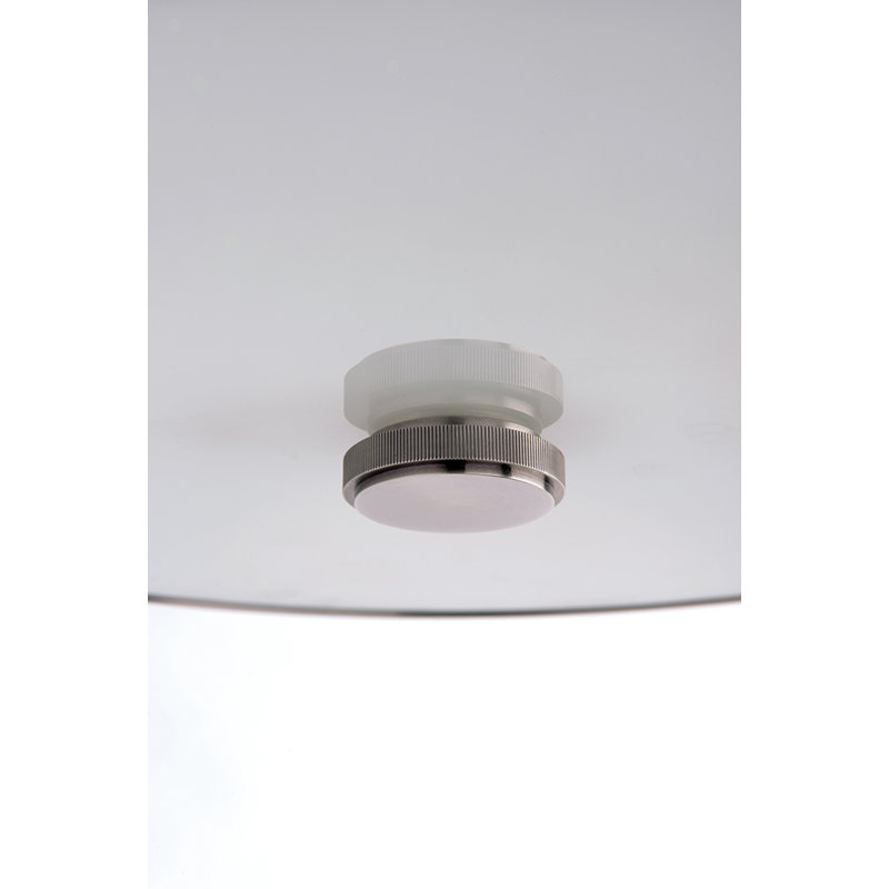 Historic Nickel 3-Light Drum Pendant with Glass Shade