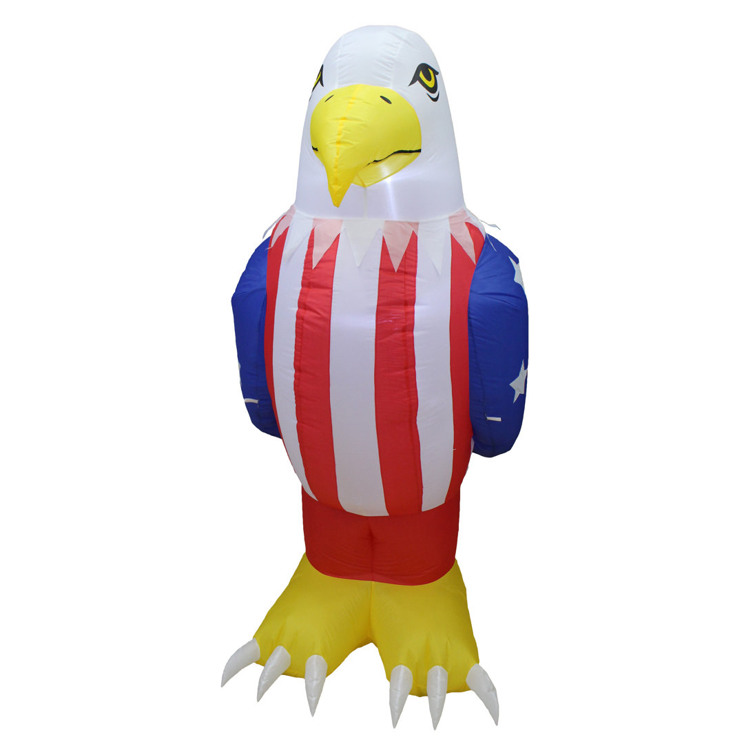 6 Foot Tall Lighted Patriotic Independence Day 4th of July Inflatable American Bald Eagle Indoor / Outdoor Blow Up Holiday Yard Decoration The Holiday Aisle®