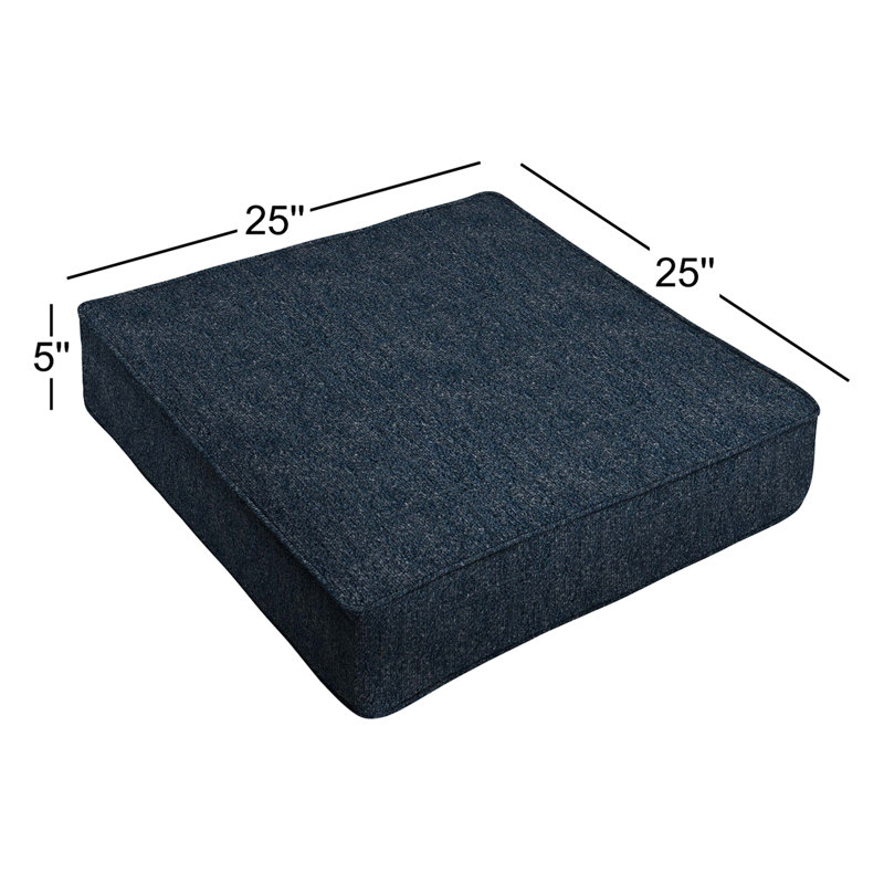 Coussin de chaise longue Sunbrella Boucle, L 25 po x P 25 po, Améliorez l'indigo Sunbrella®