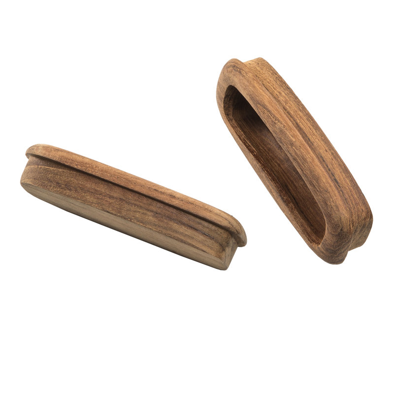 2 Pack Teak Short Rectangular Drawer Pull