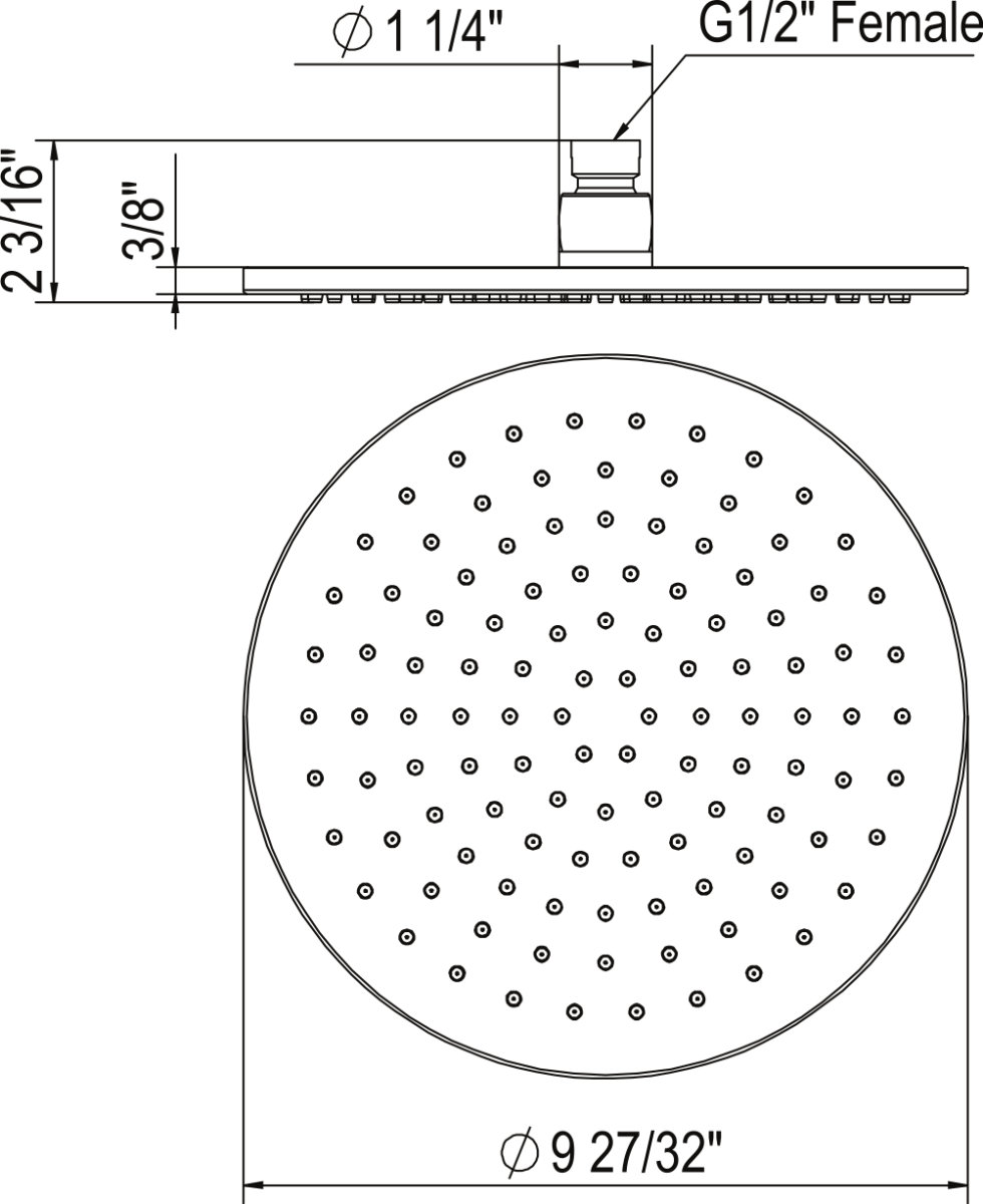 10" Rain Showerhead, Polished Nickel
