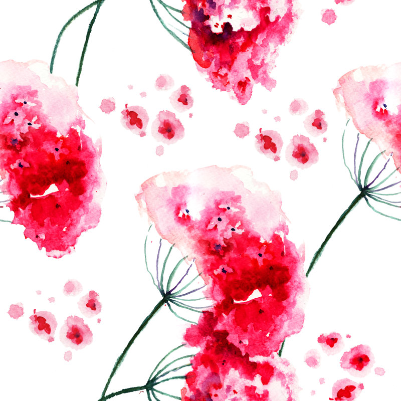 Cavaillon Seamless Wallpaper With Wild Flowers by Ateli - Wrapped Canvas Painting, 30cm H x 30cm W x 3.8cm D