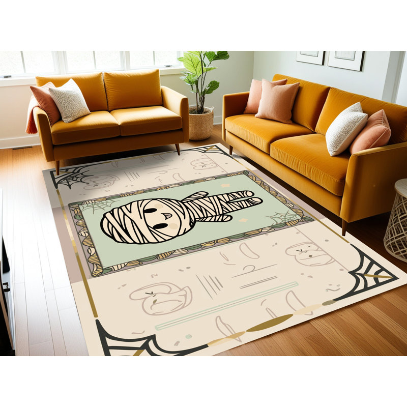 Tapis lavable pour les fêtes d'Halloween One Allium Way®, Rectangle 6 pi x 9 pi