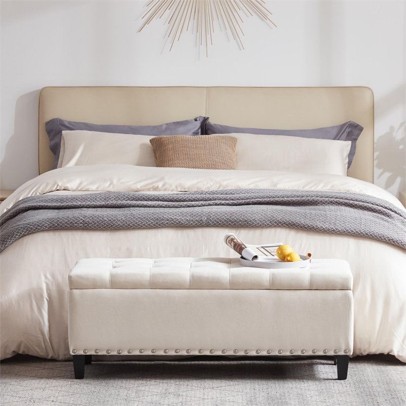 Ashtin Upholstered Ottoman, Cream