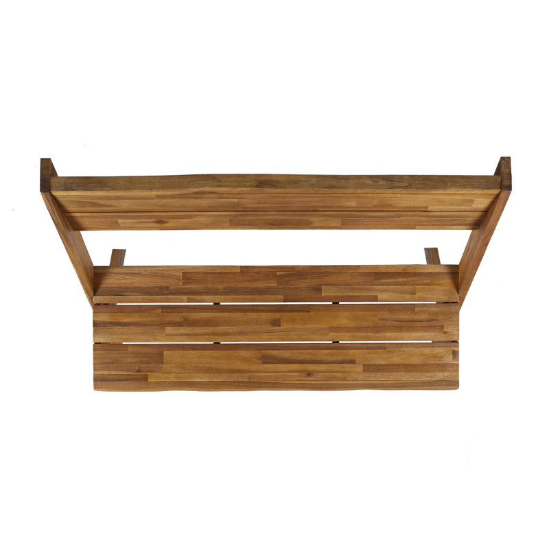 Heatherfield Solid Wood Outdoor Bench, Sandblast Teak