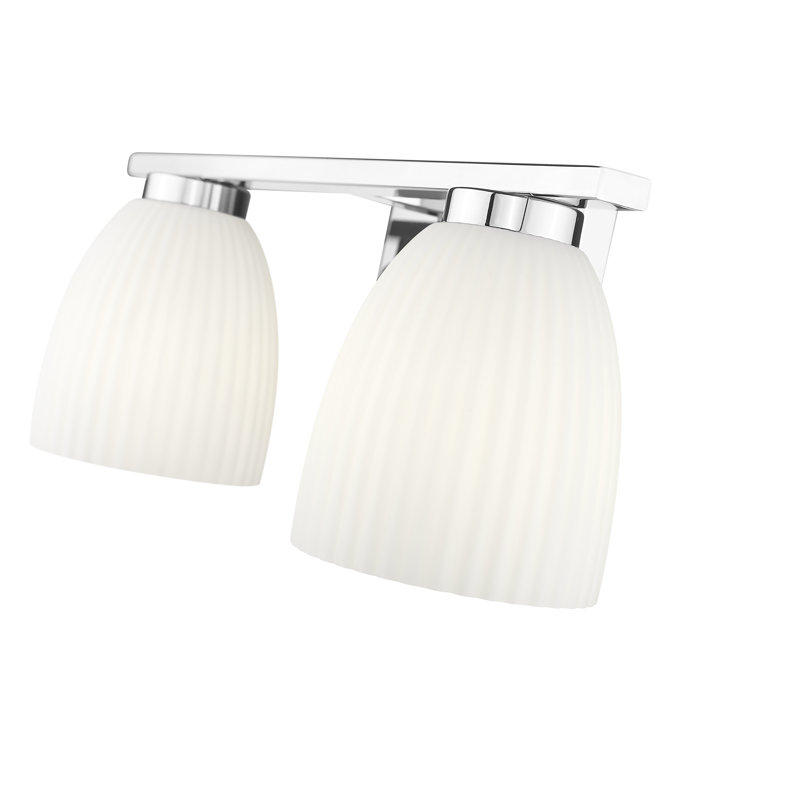 Mateo Modern Vanity, 2 Lights, Chrome, 6.5" H x 16" W x 6.5" D
