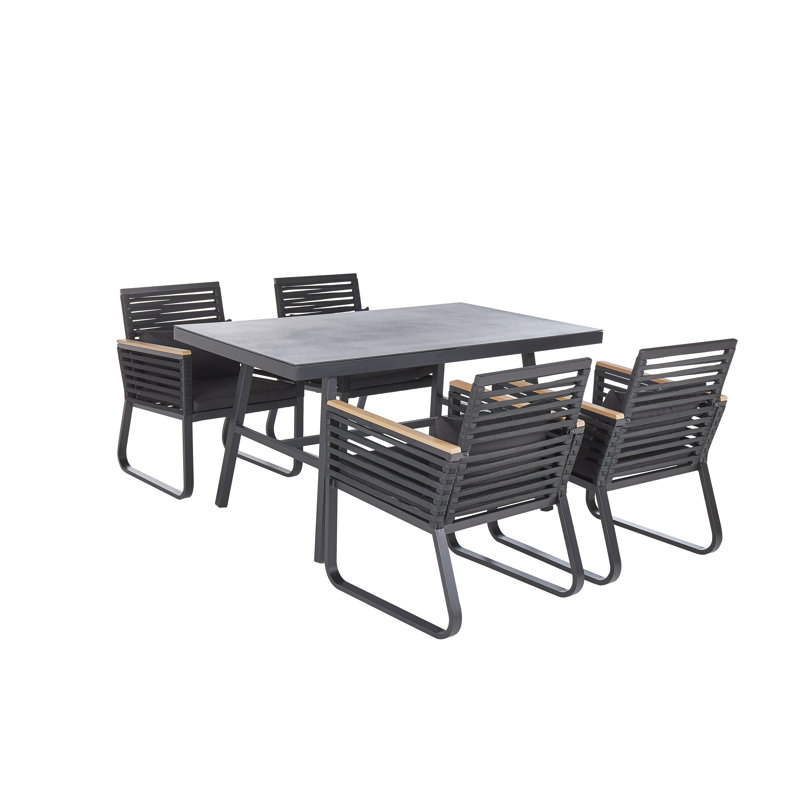 Wanamie 4 - Person Patio Dining Set with Rectangular Table , Cushions Included