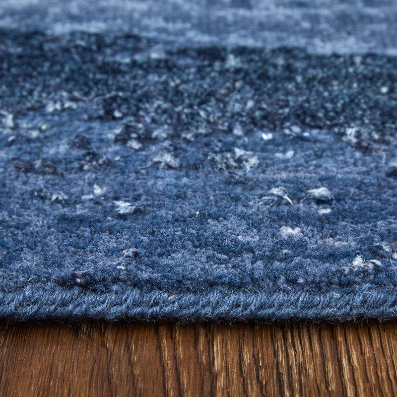 Livingston Modern Watercolor Blue Area Rug, Rectangle 11'6" x 15'