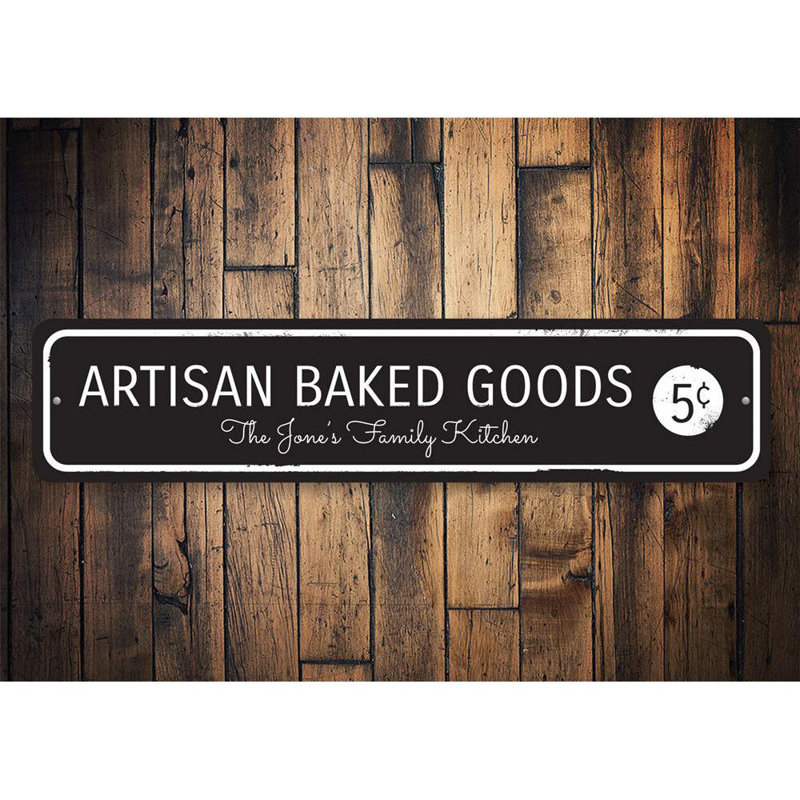 Plaque en aluminium Artisan Baked Goods, H 4 po x l 18 po x P 0,04 po