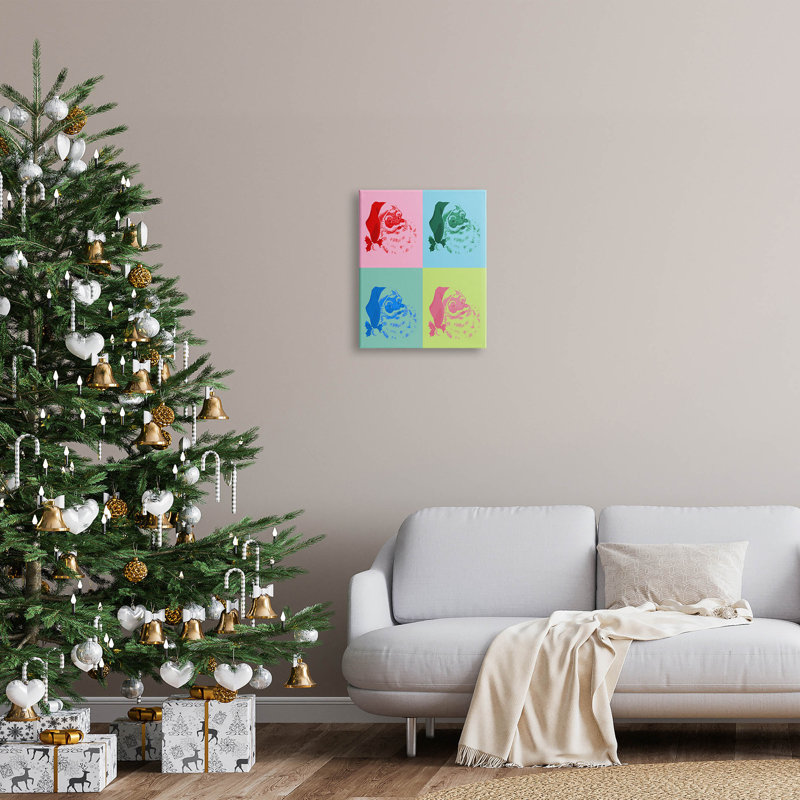 «Pop Style Christmas Santa» par Lil 'Rue - impression sur toile tendue, H 20 po x l 16 po x P 1,5 po