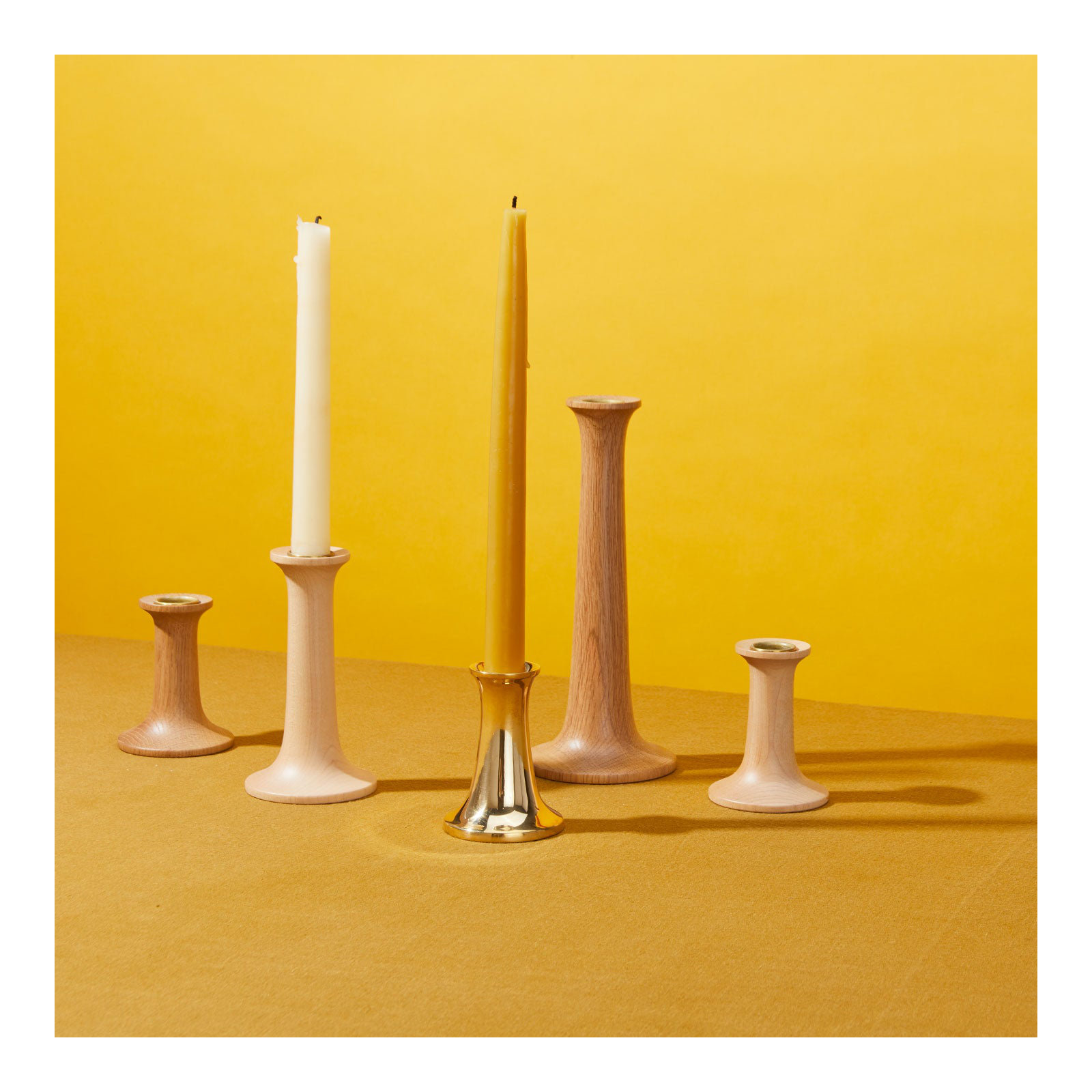 Solid Wood Tabletop Candlestick, Maple, 5.5" H x 3.5" W x 3.5" D