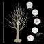Ensemble de 4 sapins lumineux avec minuterie, lampe de table en forme de bouleau blanc de 60 cm (24 DEL) pour décoration intérieure, idéale pour un anniversaire, Thanksgiving, un mariage ou comme petit sapin de Noël.