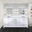 Ensemble de meuble-lavabo double avec comptoir en quartz blanc et robinet-110821817