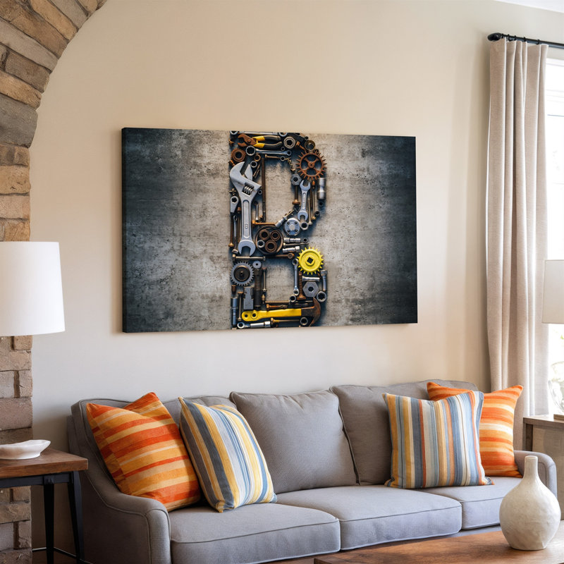 Toile, création d'une composition visuellement saisissante avec une variété d'outils, H 18 po x l 24 po