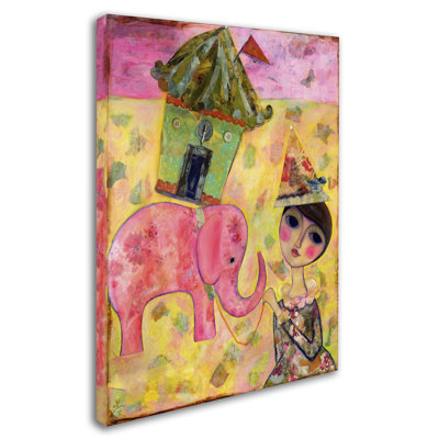 Berkley «Big Eyed Girl Pink Elephant Circus», reproduction sur toile tendue
