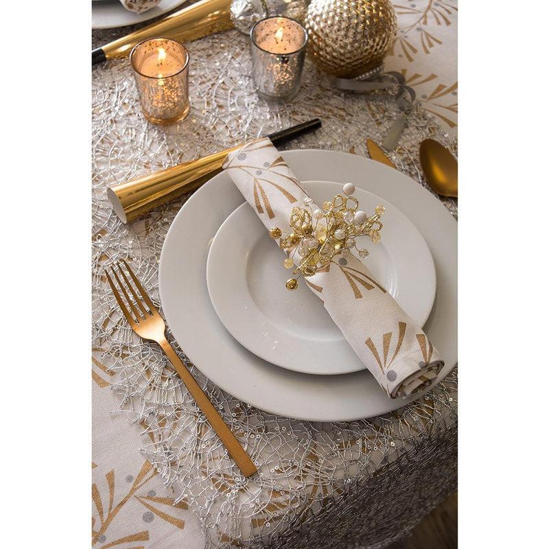 Chemin de table - argent - rouleau de paillettes, décoration de table scintillante