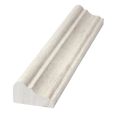 Oyster 2" x 12" Polished Marble Chair Rail Tile Trim in Grey
