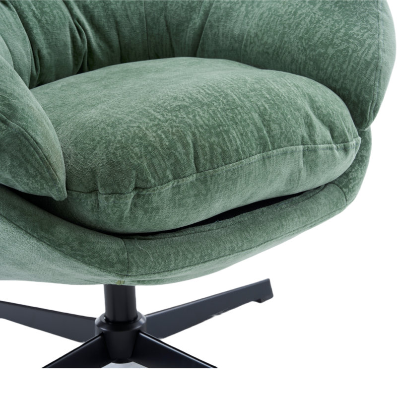 Upholstered Swivel Accent Chair, Green Chenille