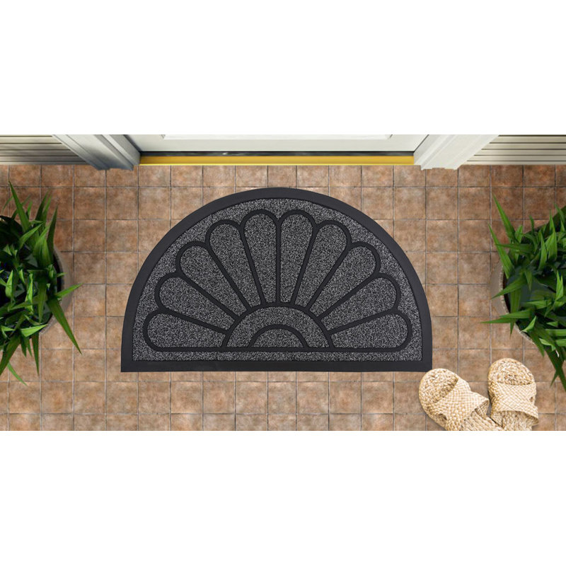 Bergmundur Sunburst Non-Slip Doormat for Entry, 18" x 30", Waterproof, Mat, Gray